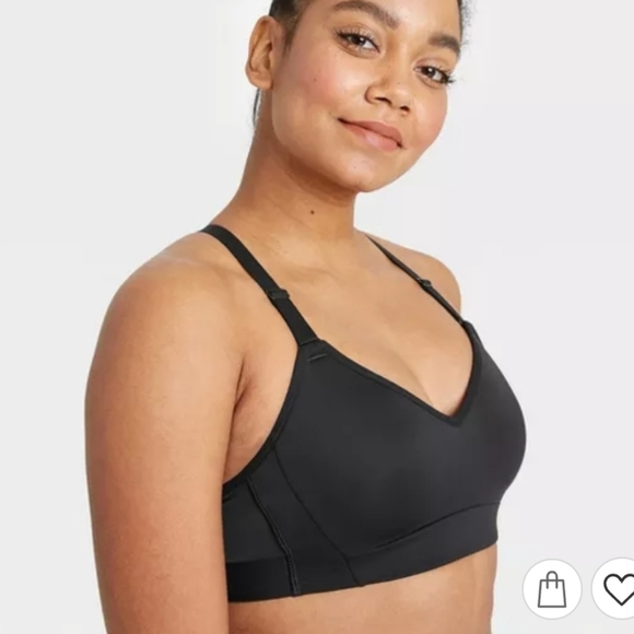 All in Motion Black Medium Support Sports Bra Size S - Picture 1 of 7